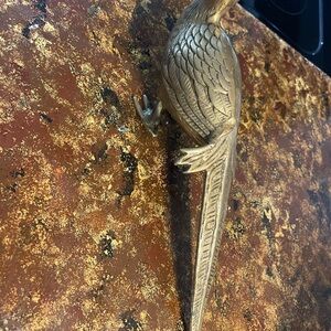 Vintage Brass pheasant letter opener, paperweight, sculpture handcrafted 1970s
